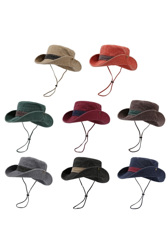 Vintage Outdoor Hat for Men, Wide Brim Bucket Style Sun Hat, Classic Look for Fishing, Hunting, Gardening & Summer Work Coffee