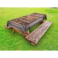 thumbnail image 1 of Vintage Outdoor Tablecloth, Rustic Wooden Door of Old Barn in Farmhouse Countryside Village Aged Rural Life Image, Decorative Washable Fabric Picnic Tablecloth, 58 X 104 Inches, Brown, by Ambesonne, 1 of 2