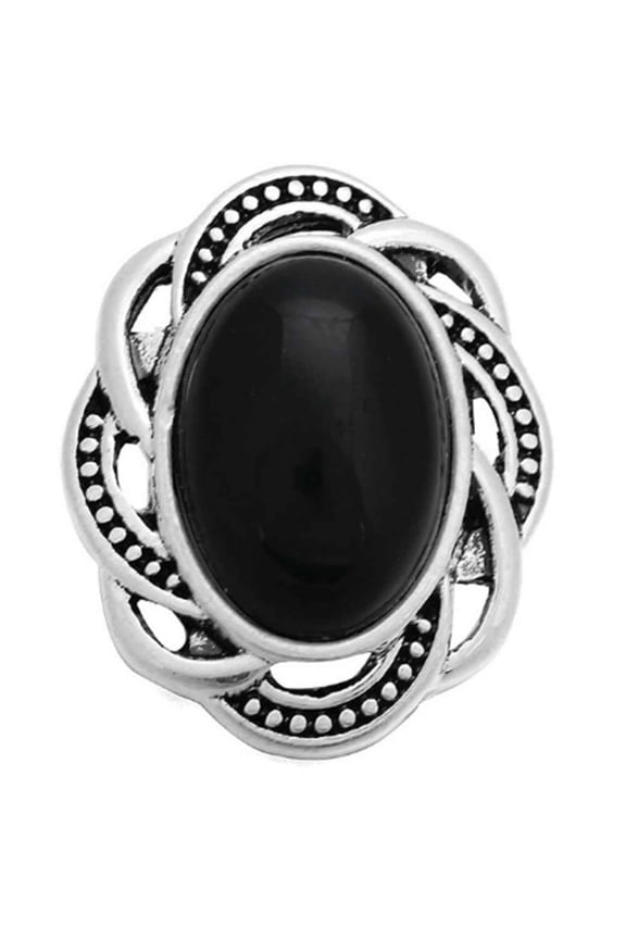 Vintage Oval Black Pearl Snap Jewelry Ginger Charm Button Fits Custom Necklaces, Bracelets