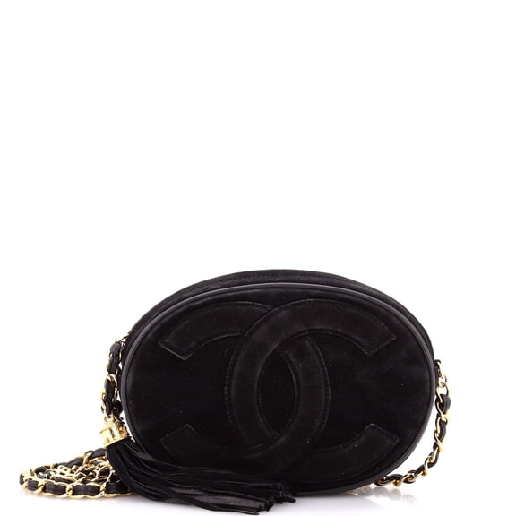 Vintage Oval CC Tassel Crossbody Bag Suede Mini By Rebag