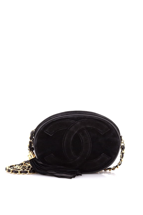 Vintage Oval CC Tassel Crossbody Bag Suede Mini By Rebag