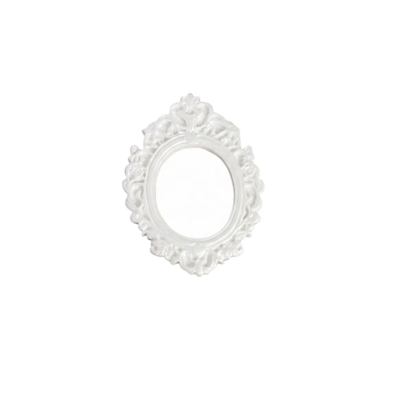 Vintage Oval Mini Picture Frame 2.72in Decorative Embossed Plastic Photo Frame for Desk Wall Display, Small Retro Baroque Style Ornament for Home Craft Decor