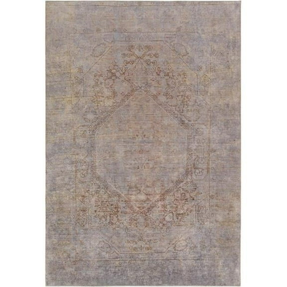 Vintage Overdye Collection Grey Lamb's Wool Area Rug- 6' 4' X 9' 5'