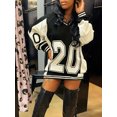 thumbnail image 1 of Plus Size Women’s Varsity Letter Sweatshirt Dress Long Sleeve Pullover Casual Loose Fit Tunic Outfit, 1 of 11