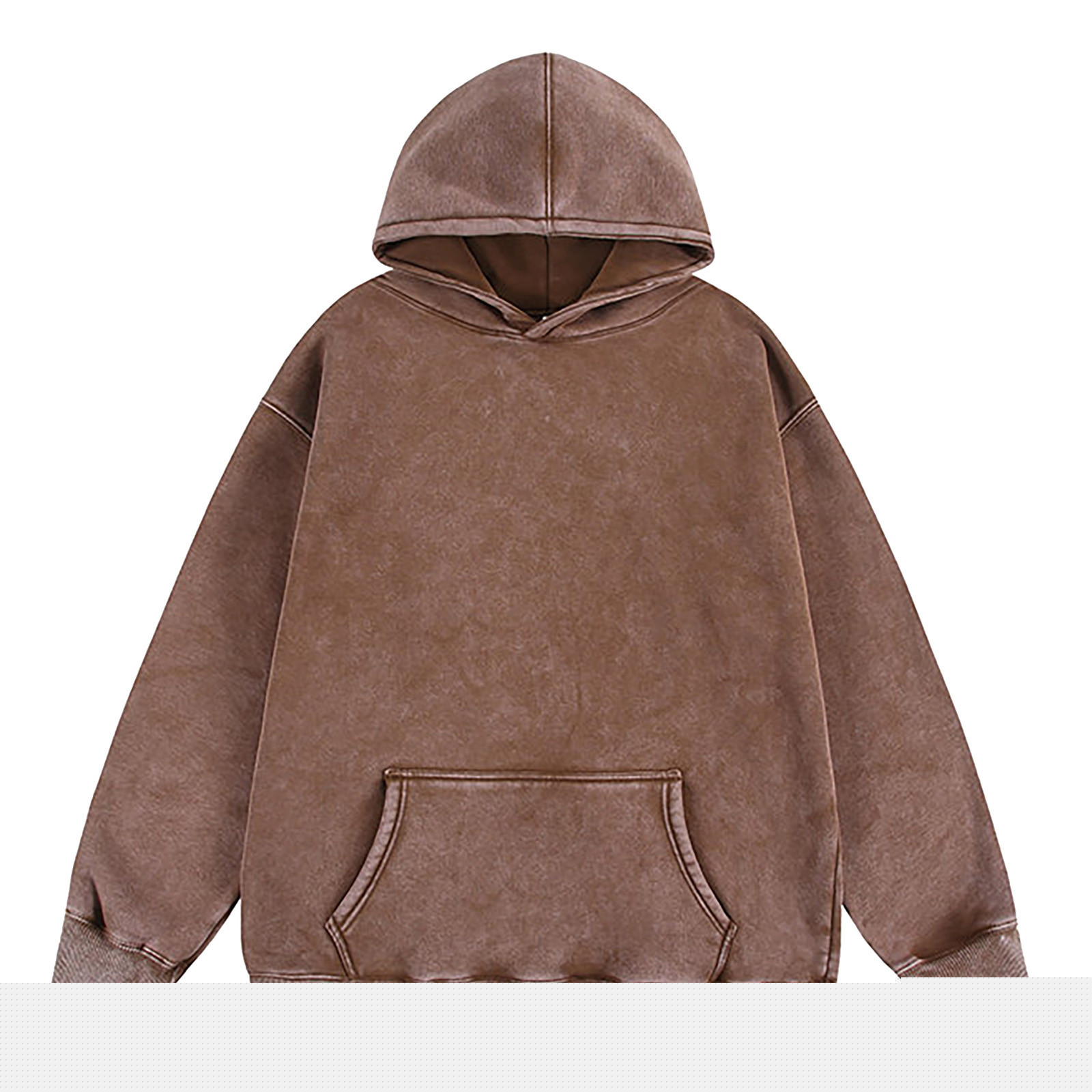 Vintage Oversized Hoodies for Men Spring Casual Distressed Sweatshirt Fleece Lined Hooded Pullover Tops with Pocket