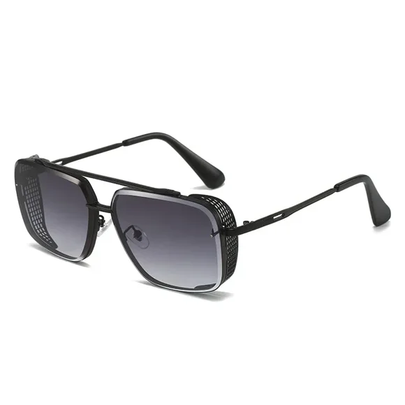 Vintage Oversized Square Sunglasses Men Women Fashion Gradient Lens Shades Eyewear Double Bridge Driving UV400 Sun Glasses