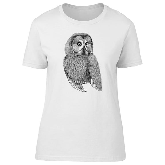 Vintage Owl, Cool Sketch T-Shirt Women -Image by Shutterstock, Female Small