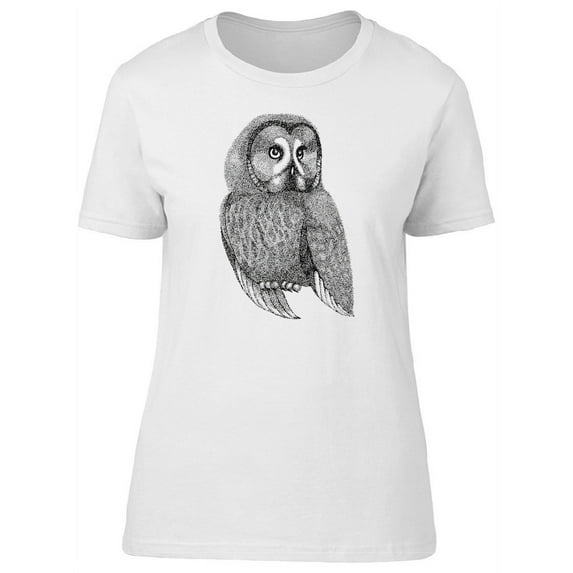 Vintage Owl, Cool Sketch T-Shirt Women -Image by Shutterstock, Female x-Large