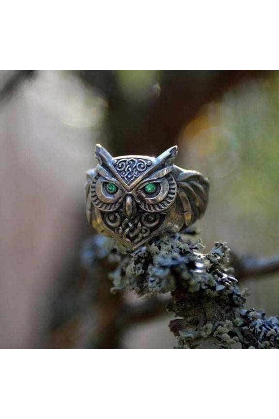 Vintage Owl Ring for Women, Animal Carved Pattern Alloy Rings, Fashion Jewelry for Festivals, Individually Packed
