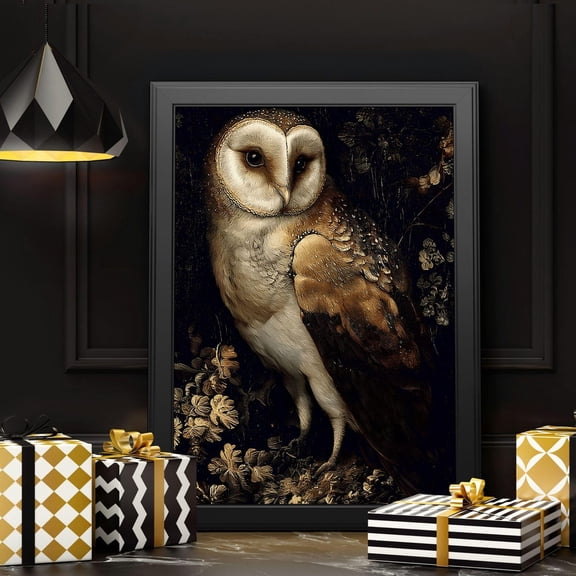 Vintage Owl Wall Art, Horror Owl Posters, Wall Decor, Vintage Owl, Rustic Owl Posters, Moody Posters, Dark Academia Art, Unframed Poster Size 8x12