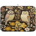 thumbnail image 1 of Vintage Owls Dish Drying Mat, Absorbent Microfiber Pad Protector For Kitchen Counter Top Mat Dish Drainboard 18x24in Home Decor, 1 of 7