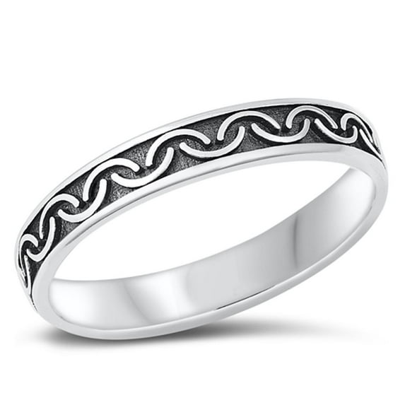 Vintage Oxidized Bali Ring .925 Sterling Silver Band Jewelry Female Male Unisex Size 4