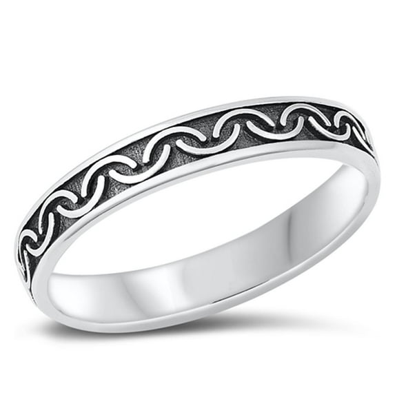 Vintage Oxidized Bali Ring .925 Sterling Silver Band Jewelry Female Male Unisex Size 9