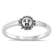 Vintage Oxidized Sun Face Ring .925 Sterling Silver Band Jewelry Female Male Unisex Size 9