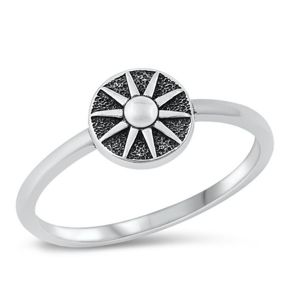 Vintage Oxidized Sun Ring .925 Sterling Silver Band Jewelry Female Male Unisex Size 7