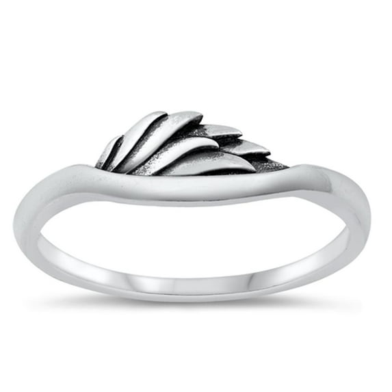Vintage Oxidized Wing Ring .925 Sterling Silver Band Jewelry Female Male Unisex Size 3