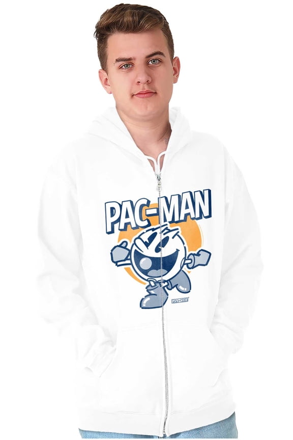 Vintage PACMAN Arcade Game Nostalgic Unisex Plus Size Zip Hoodie Brisco Brands 4X
