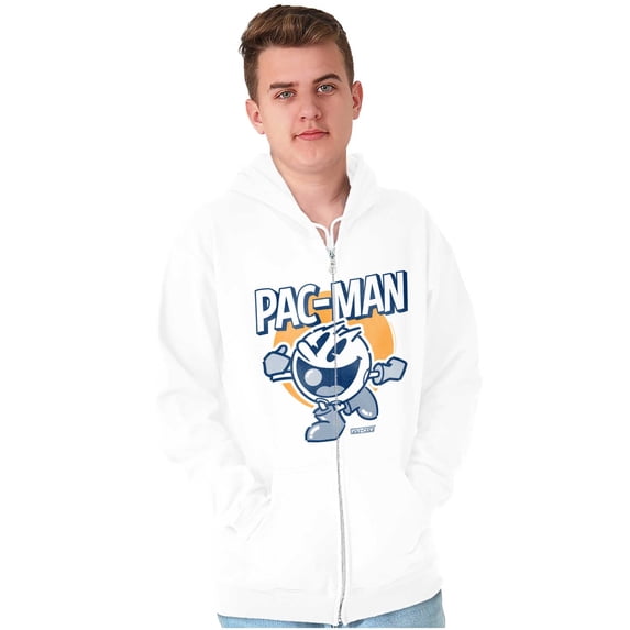 Vintage PACMAN Arcade Game Nostalgic Zip Up Hoodie Men's Women's Brisco Brands L