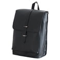 thumbnail image 1 of Vintage PU Leather Backpack for Men Women, Retro British Style Laptop Bag with 15.6 Inch Compartment, Black Faux Leather School Rucksack with Flap Buckle Closure for College Work Travel Commute, 1 of 1