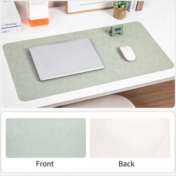 Vintage PU Leather Desk Pad, Cup Ring Resistant Non-Slip Large Desk Mat for Office Home, Fits Laptop/Mouse (15.75"x31.5", Green)