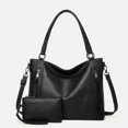 thumbnail image 1 of Vintage PU Leather Tote Handbag for Women, 2-in-2 Top Handle Satchel Crossbody Shoulder Bag, Casual Daily Work Travel Purse, 1 of 7