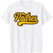 Vintage Padres Name Shirt - Retro Baseball Apparel for Fans and Classic Sports Lovers Unisex T-Shirt (White, XX-Large)