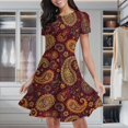 thumbnail image 1 of Vintage Paisley Floral Design Women's Classic Swing Skater Dress Casual Work Party Cocktail Dresses, 1 of 6
