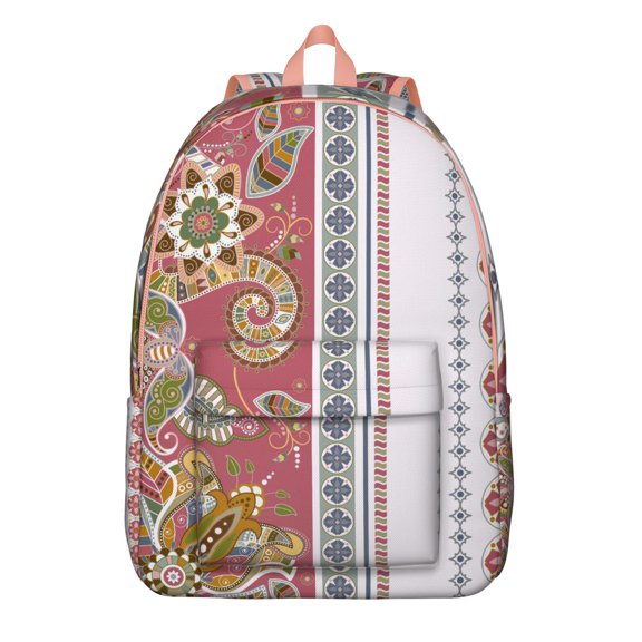 Vintage Paisley Floral Travel Backpack for Women, Retro Boho Pattern Bookbag, Aesthetic Mandala School Daypack