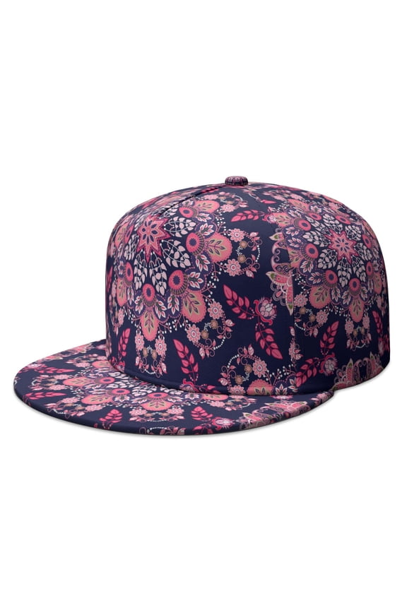 Vintage Paisley Pattern Snapback Cap, Adjustable Baseball Hat, Ethnic Geometric Print, Hip Hop Fashion