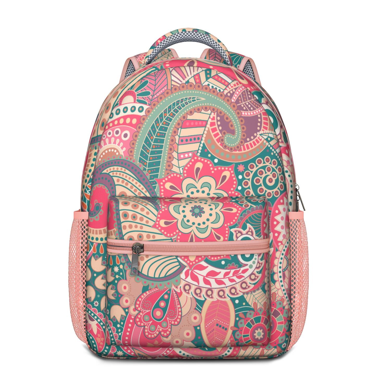 Vintage Paisley Pattern Waterproof Backpack - Lightweight Ergonomic Student Bookbag with Breathable Straps
