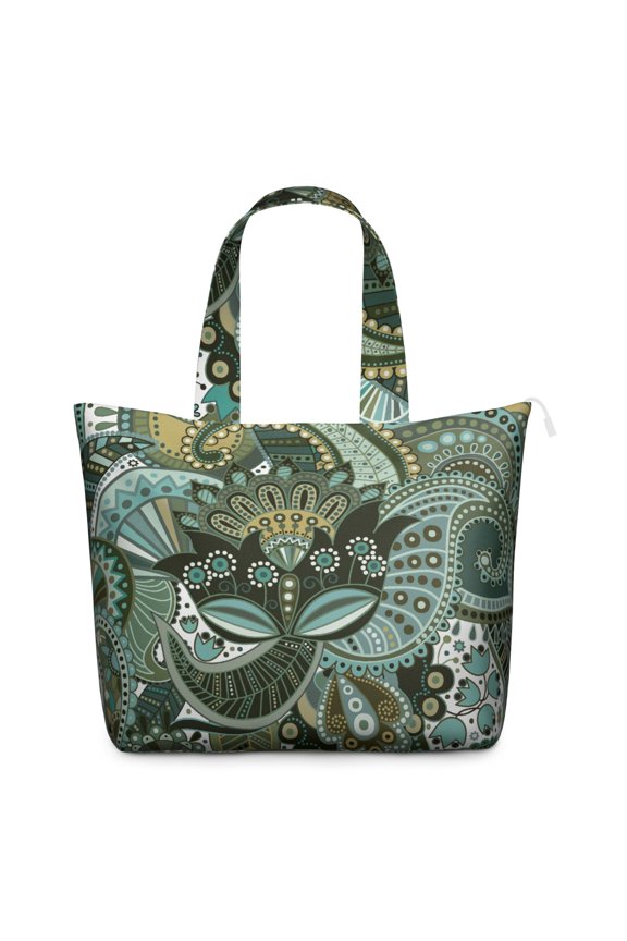 Vintage Paisley Pattern Weekender Bohemian Floral Travel Duffel with Artistic Ethnic Design, Chic Mala Inspired