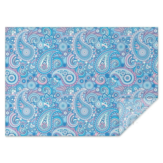 Vintage Paisley Rectangle Tablecloth 60x84 Inch, Flowers Boho Water Resistant Vinyl Washable Seasonal Table Cover for Thanksgiving Christmas Holiday Party Picnic Dinner Decor