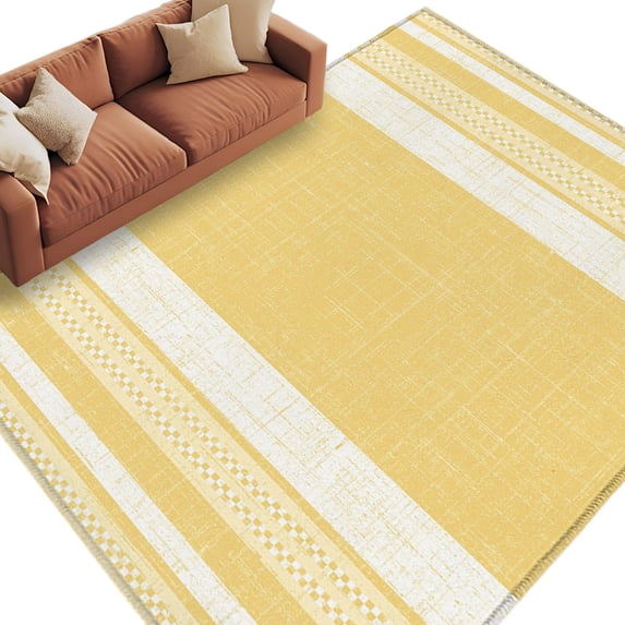 Vintage Pale Blue Striped Area Rug 5x8 Washable Rug Non Slip Farmhouse Modern Stripes Boho Large Area Rug Soft Stainresistant Indoor Floor Carpet for Living Room Bedroom Office Dining Room Nursery