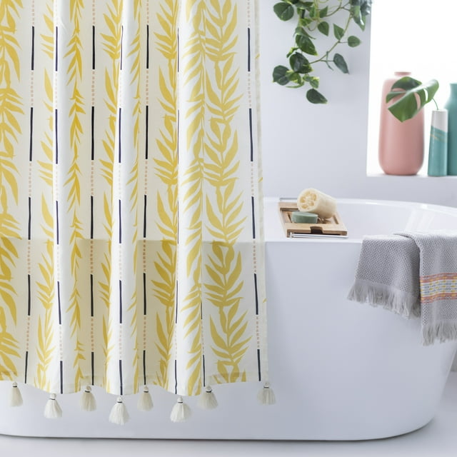 Vintage Palm Shower Curtain by Drew Barrymore Flower Home