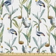 thumbnail image 1 of Vintage Palm Sofa Upholstery Fabric by the Yard, Leaf Exotic Bird in Watercolor Look Style Simplistic Arrangement, Decorative Fabric for DIY & Home Accents, 2 Yards, White Multicolor by Ambesonne, 1 of 4