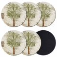 thumbnail image 1 of Vintage Palm Trees Coasters Set of 6, Absorbent Coasters for Drinks, Summer Tropical Botanical Beige Burlap Coaster for Desk Coffee Table Protection, Home Decor House Warming Gifts 4", 1 of 8