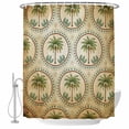 thumbnail image 1 of Vintage Palm Trees Shower Curtain Set - Long 72" x 84" Washable Bathtub Curtain with 12 Hooks, Summer Botanical Retro Watercolor Waterproof Fabric Stall Shower Curtains for Bathroom/Bathtub Décor, 1 of 6