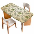 thumbnail image 1 of Vintage Palm Trees Table Cloths for 6 Foot Rectangle Tables, Summer Botanical Retro Watercolor Patio Waterproof Elastic Fitted Tablecloths, Washable Rectangular Table Cover for Camping, 1 of 8