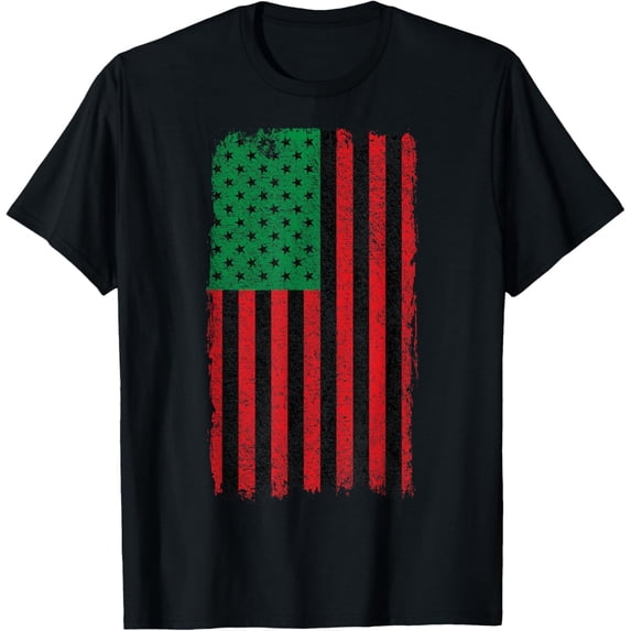 Vintage Pan-African American Flag T-Shirt Retro Distressed Heritage Pride Graphic Tee for Men and Women Black History Month Apparel