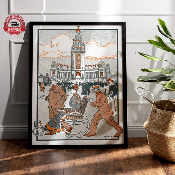 Vintage Pan American Exposition 1901 by Edward Penfield Historic Wall Decor, Unframed Poster