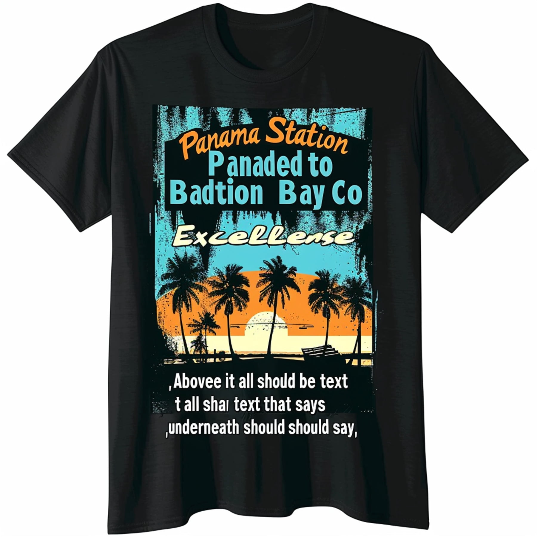Vintage Panama City Sunset Palm Trees Surfboards T Shirt by Robert