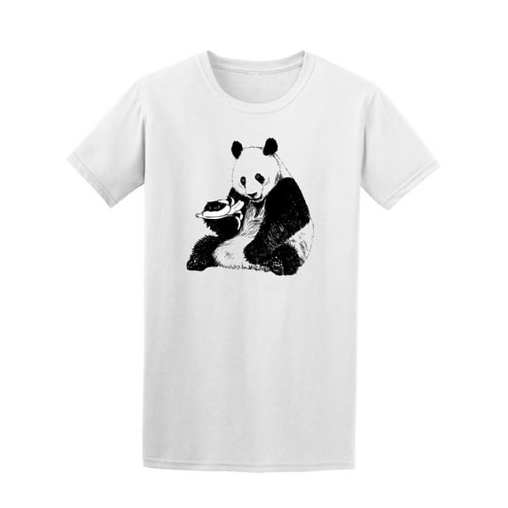 Vintage Panda Eating Banana T-Shirt Men -Image by Shutterstock, Male 3X-Large