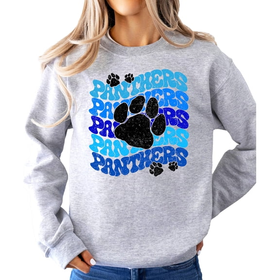 Vintage Panthers Sweatshirt Trendy Sports Season Sweater for Adults, Youth and Teens Gray Sweatshirt Adult Medium