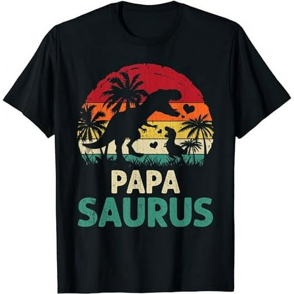 Vintage Papa Saurus Funny Dino Father's Day Mother's Day T-Shirt