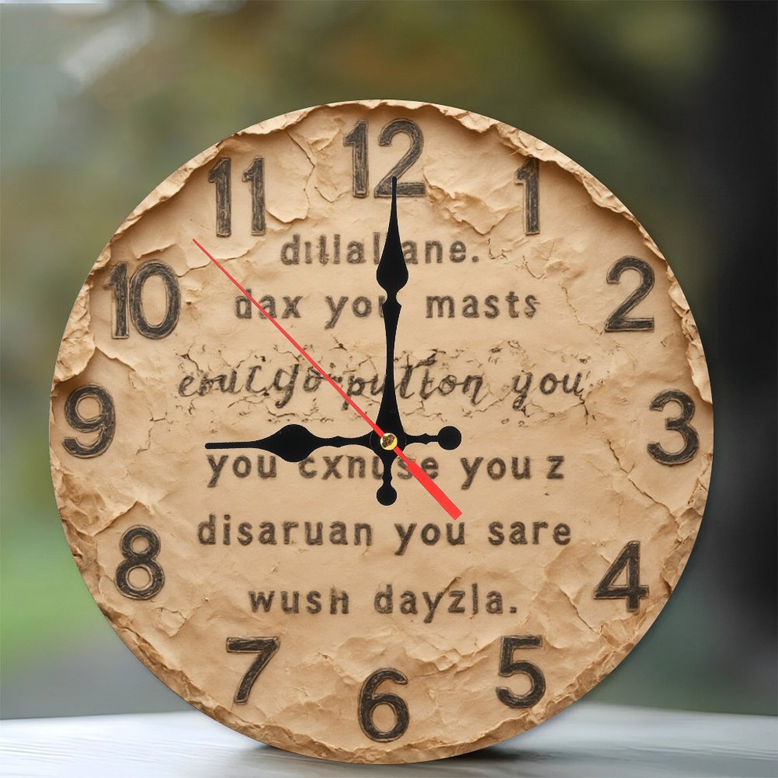Vintage Paper Clock Wall Decor Rustic Home Decoration 10-Inch Silent ...