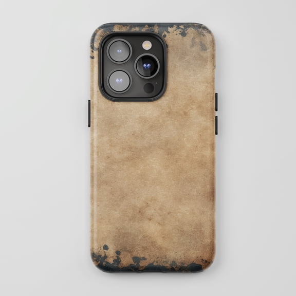 Vintage Paper Pattern For All iPhone Series Tough Phone Case Gothic Brown