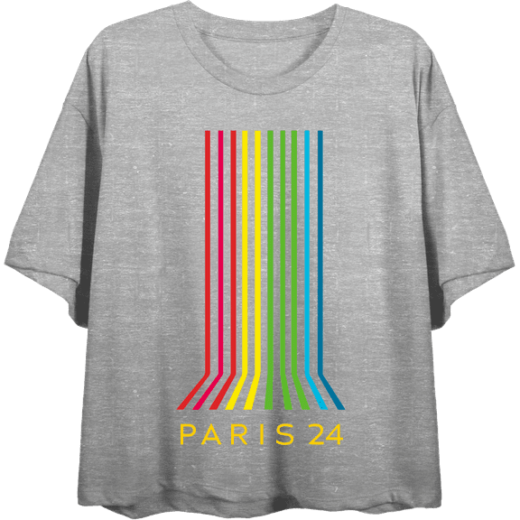 Vintage Rainbow Women's Crew Neck Short Sleeve Crop Tee