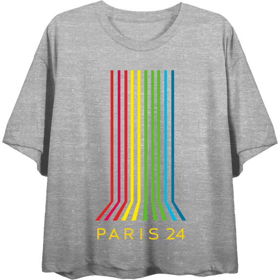 Vintage Rainbow Women's Crew Neck Short Sleeve Crop Tee