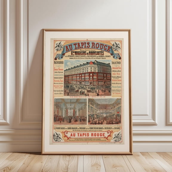 Vintage Paris Advertising Wall Art Print Au Tapis Rouge Department Store Poster Home Decor Office Wall Art