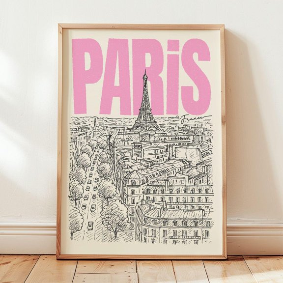 Vintage Paris City Travel Illustration Classic Poster